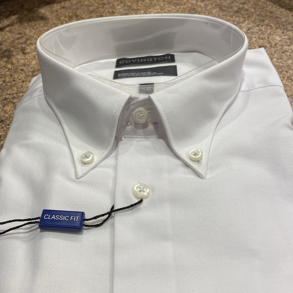 NWT Covington Long Sleeve Oxford XL Neck 17-17 1/2 L/S 32/33 Button Down Shirt - Picture 8 of 16